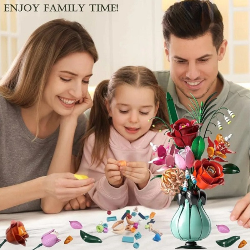 ساختنی 566 تکه مدل گلدان گل رز طرح BELISAMA FLOWER کد 13069