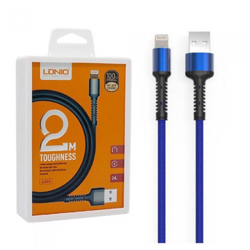 کابل تبدیل USB به لایتنینگ الدینیو مدل LS64 طول 2 متر