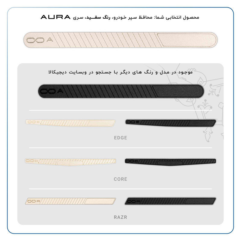 محافظ لبه درب خودرو ماهوت مدل AURA-W مناسب برای پژو 301 مجموعه 4 عددی