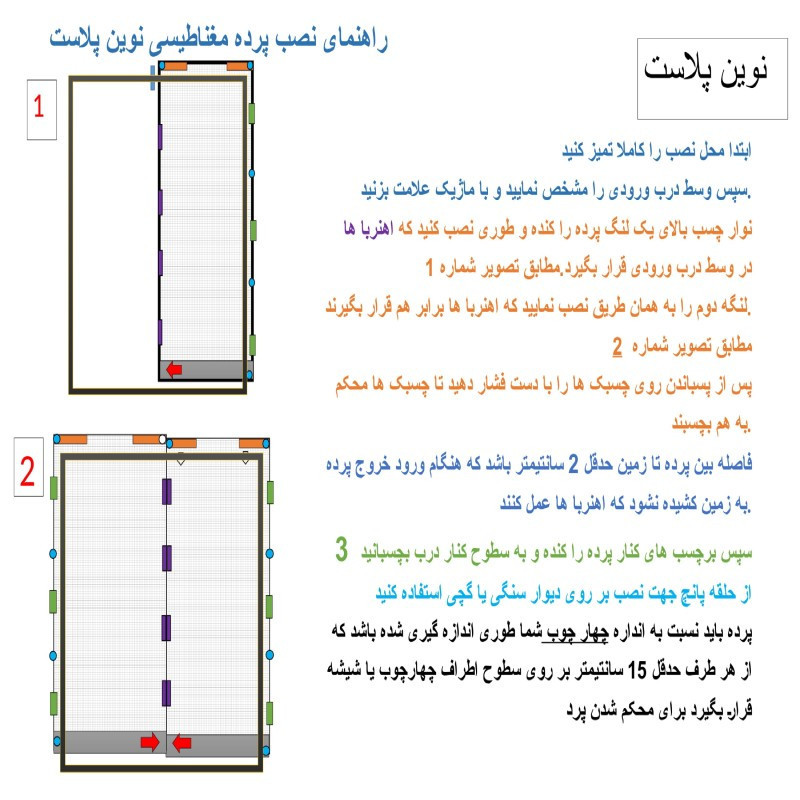 پرده مدل توری مغناطیسی A7 سایز 240x200سانتی متر