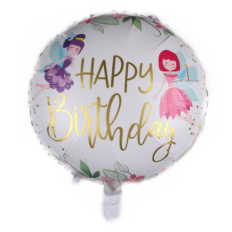بادکنک فویلی لاکی بالونز مدل happy birthday طرح فرشته