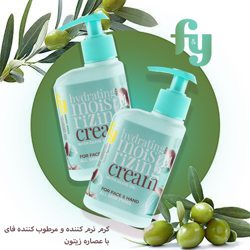 کرم نرم کننده و مرطوب کننده دست و صورت فدک تانیش مدل زیتون مناسب برای انواع پوست حجم 200 میلی لیتر