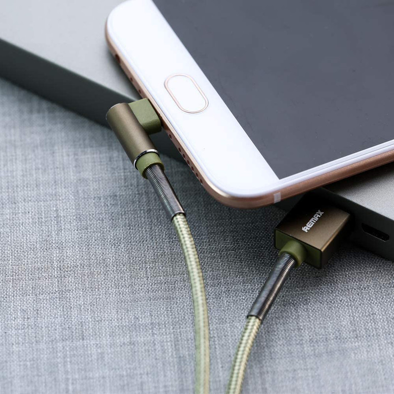 کابل تبدیل USB به لایتنینگ ریمکس مدل Ranger-90 degree طول 1 متر