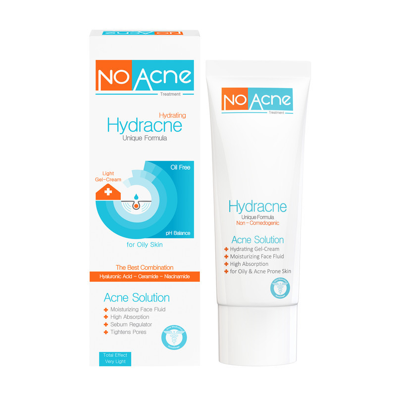 ژل کرم آبرسان صورت نو آکنه مدل Hydracne مناسب پوست های چرب حجم 40 میلی لیتر