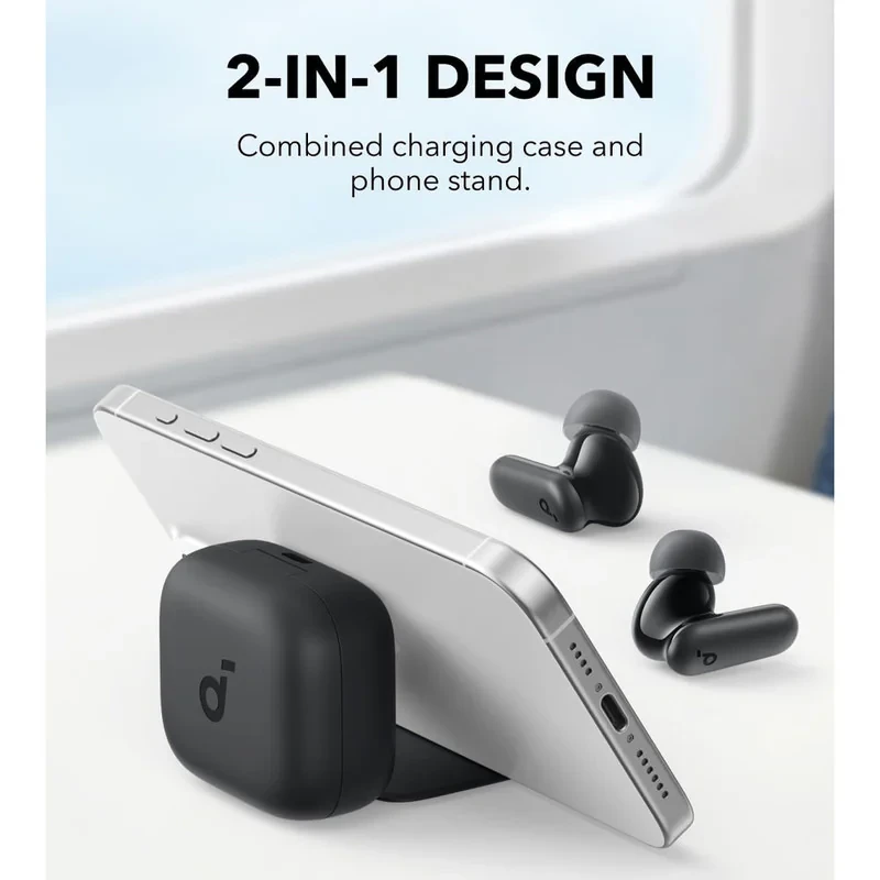 هدفون بلوتوثی انکر مدل Soundcore P30i با نویز کنسلینگ فعال (ANC)، درگاه شارژ USB Type-C، دارای 4 میکروفون با فناوری هوش مصنوعی، مجهز به دکمه لمسی و نشانگر LED مقاوم در برابر رطوبت و گردوغبار