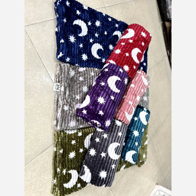پتو مسافرتی 2 نفره مدل ماه و ستاره دو نفره سایز 220x200 سانتی‌متر