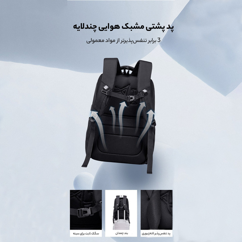 کوله پشتی لپ تاپ آرتیک هانتر مدل  B00120C مناسب برای لپ تاپ 14.1 تا 15.6 اینچی