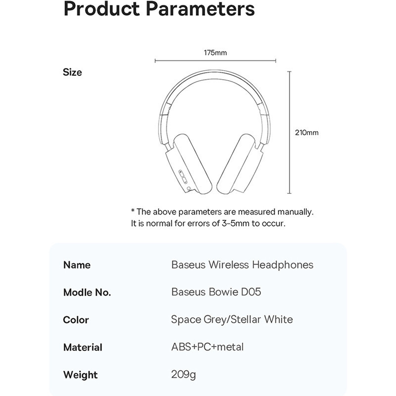 هدفون بلوتوثی باسئوس مدل Bowie D05