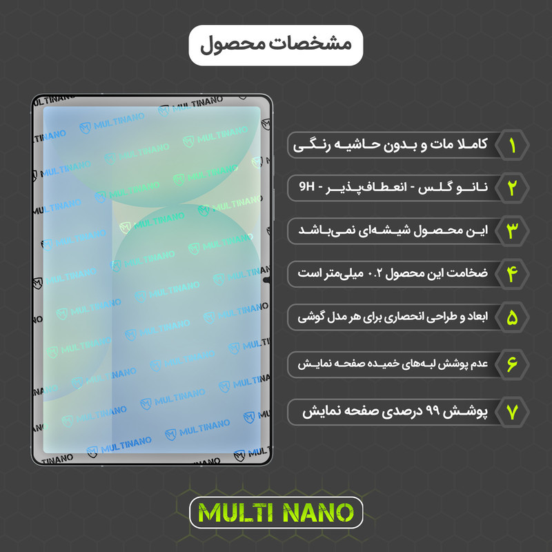 محافظ صفحه نمایش مات مولتی نانو مدل X-S1M مناسب برای تبلت سامسونگ Galaxy Tab S10 FE 10.9 inch 2025