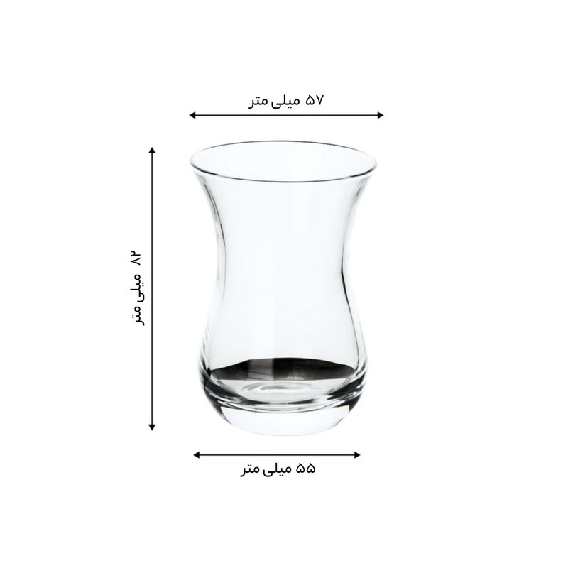 استکان پاشاباغچه کد 42021 بسته 6 عددی