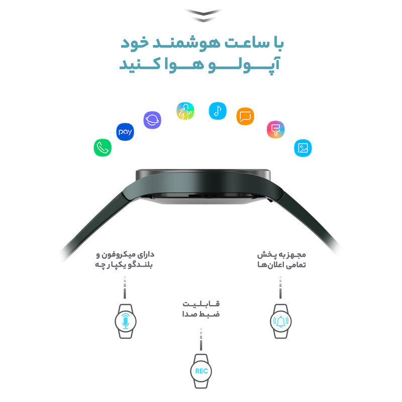 ساعت هوشمند 44 میلی‌متری سامسونگ مدل Galaxy Watch4 با بند سیلیکونی