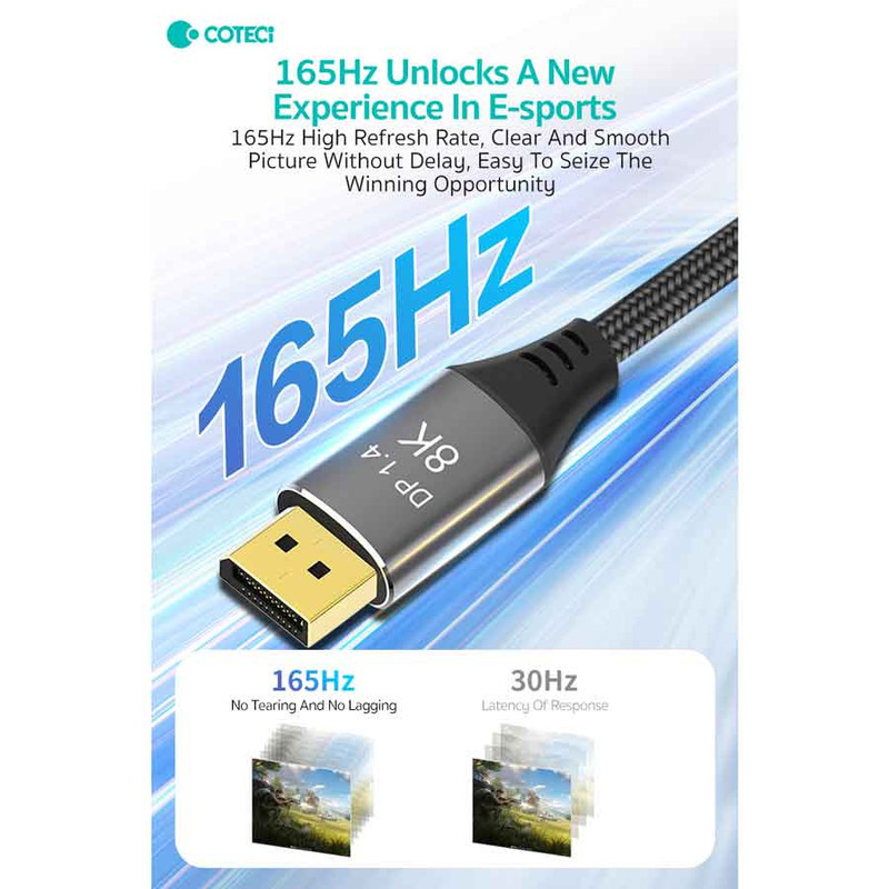 کابل افزایش طول Display Port کوتتسی مدل 87412 - 8K طول 1.0متر