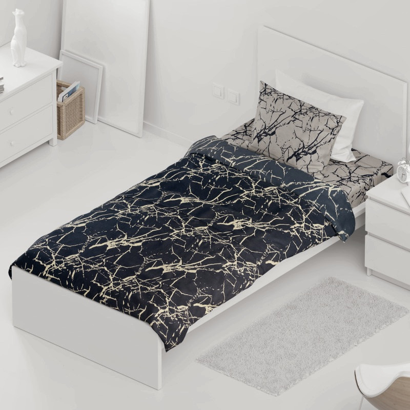روکش لحاف مدل سنگ مرمر یک نفره سایز 160 ×220  سانتی متر