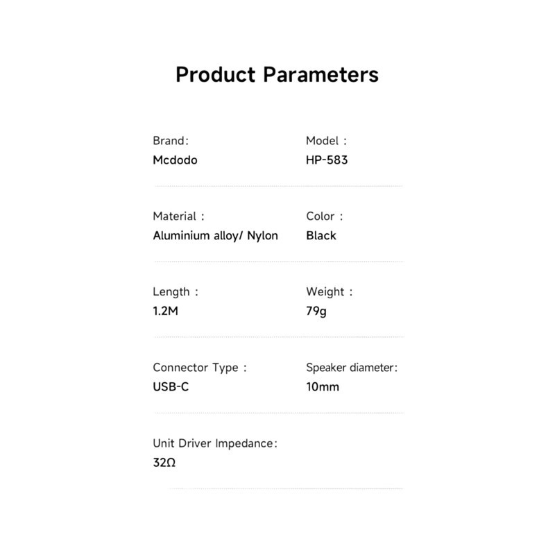 هندزفری مک دودو مدل Hp-583