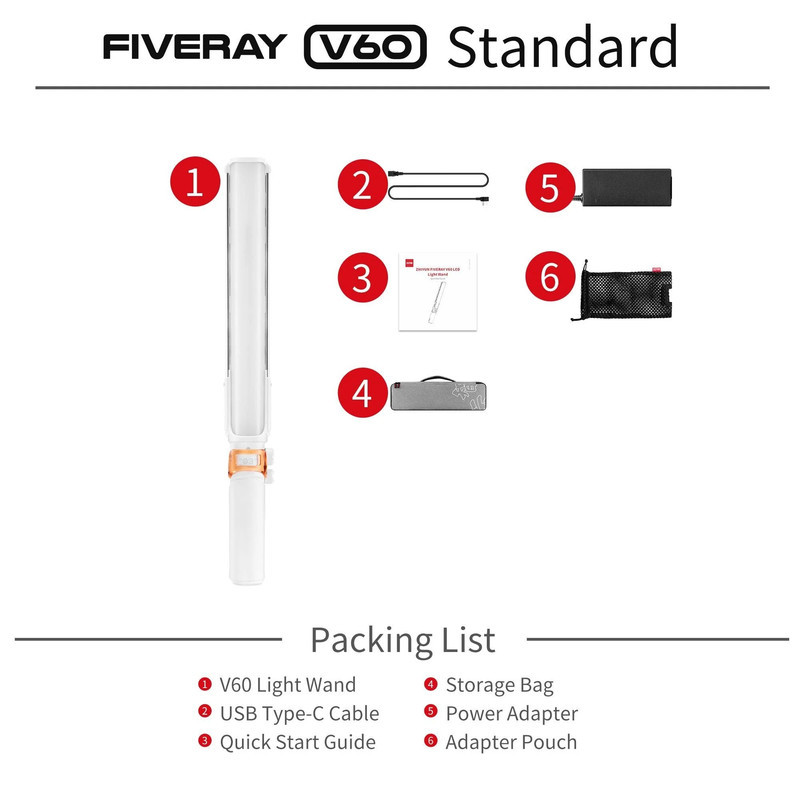 نور ثابت ال ای دی ژیون مدل FIVERAY V60