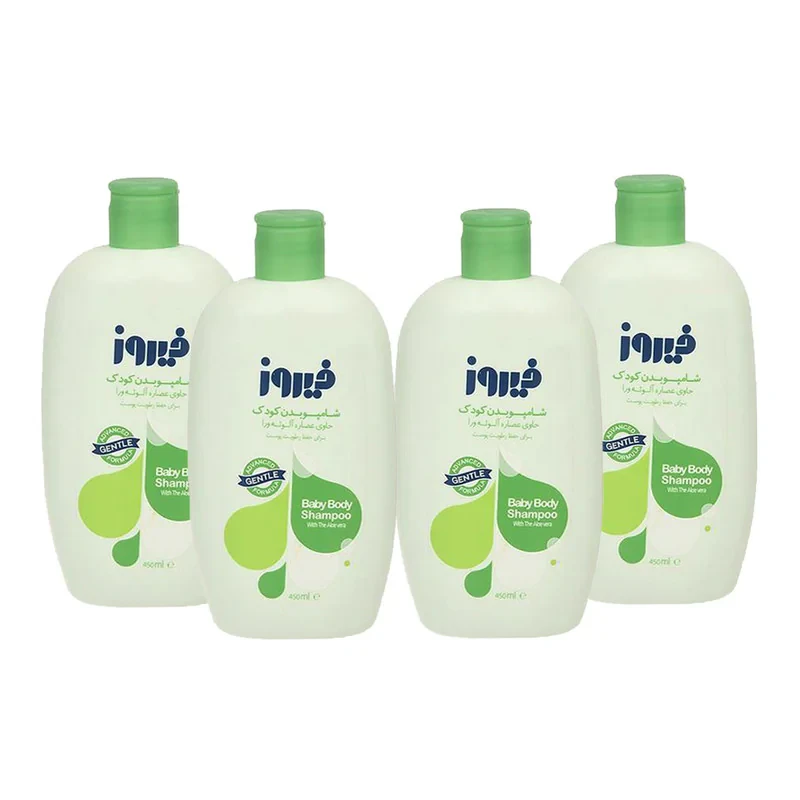 شامپو بدن بچه فیروز مدل Aloe Vera حجم 450 میلی لیتر مجموعه 4 عددی