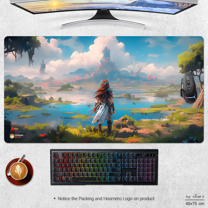 ماوس پد هومرو مدل MX1551 طرح بازی Horizon Zero Dawn