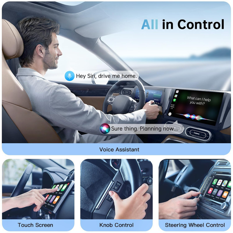 کارپلی و اندروید اتو مدلwireless CarplayAndroid Auto به همراه مبدل USB به Type-C