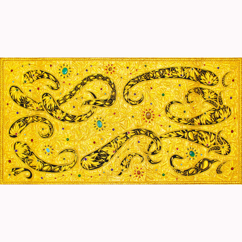 فرش جواهر دستبافت زرموند یک متری مدل Paisley کد 3