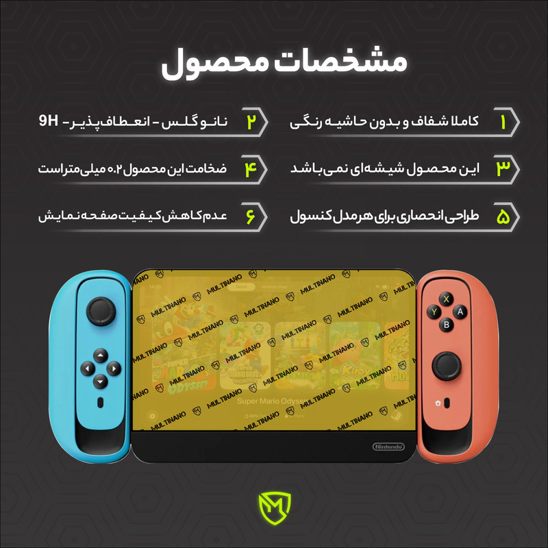 محافظ صفحه نمایش مولتی نانو مدل X-S1N مناسب برای کنسول بازی قابل حمل نینتندو Switch 2