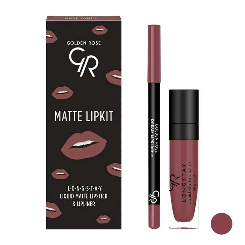 رژلب مایع گلدن رز مدل Long Lasting به همراه مداد لب گلدن رز مدل Dream