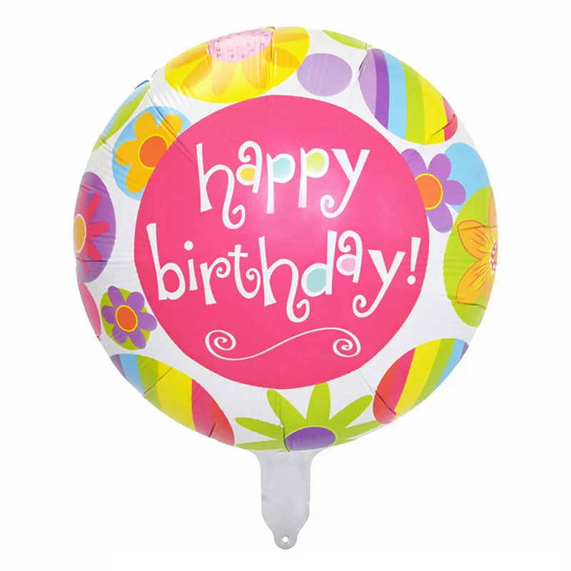 بادکنک فویلی لاکی بالونز طرح گل مدل Happy Birthday کد 1293