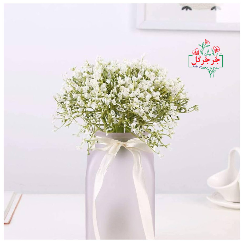 گل مصنوعی جُرجُرگل مدل بوته ژیپسوفیلا پنج بازو بسته 2 عددی