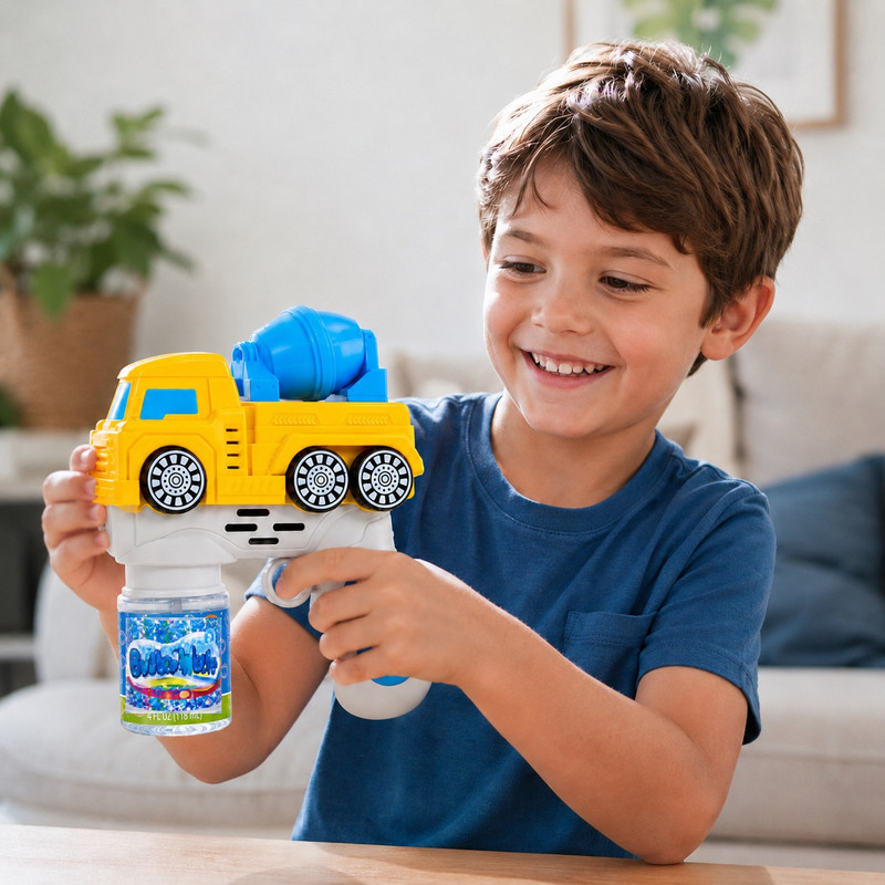 حباب ساز مدل تفنگی چراغدار طرح کامیون میکسر کد BUBBLE GUN TRUCK TRB