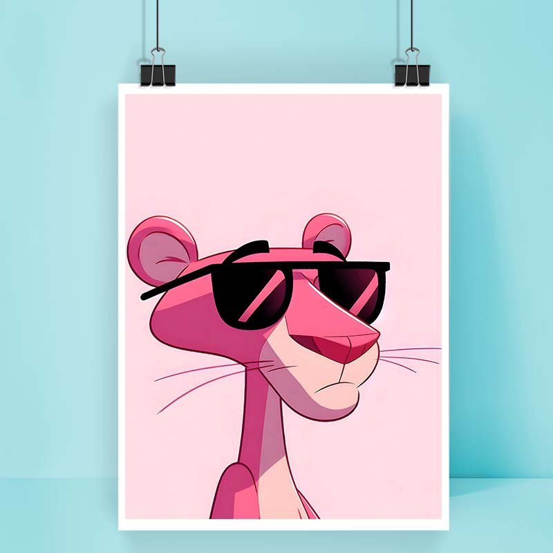 پوستر کارنيکا طرح پلنگ صورتی pink panther کد 31213 مجموعه 8 عددی