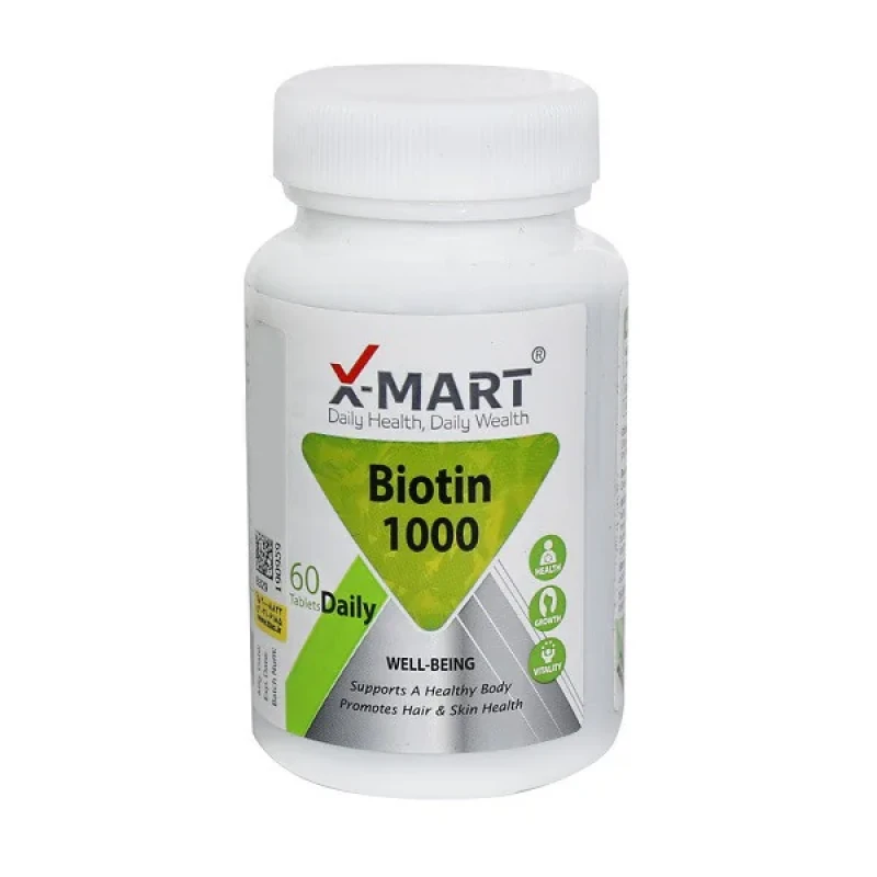 قرص بیوتین 1000 ایکس مارت بسته 60 عددی