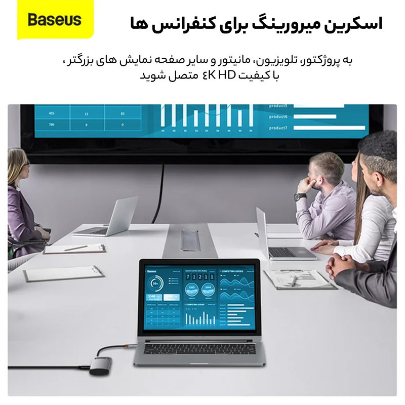 هاب 4 پورت USB-C باسئوس CAHUB-CY0G