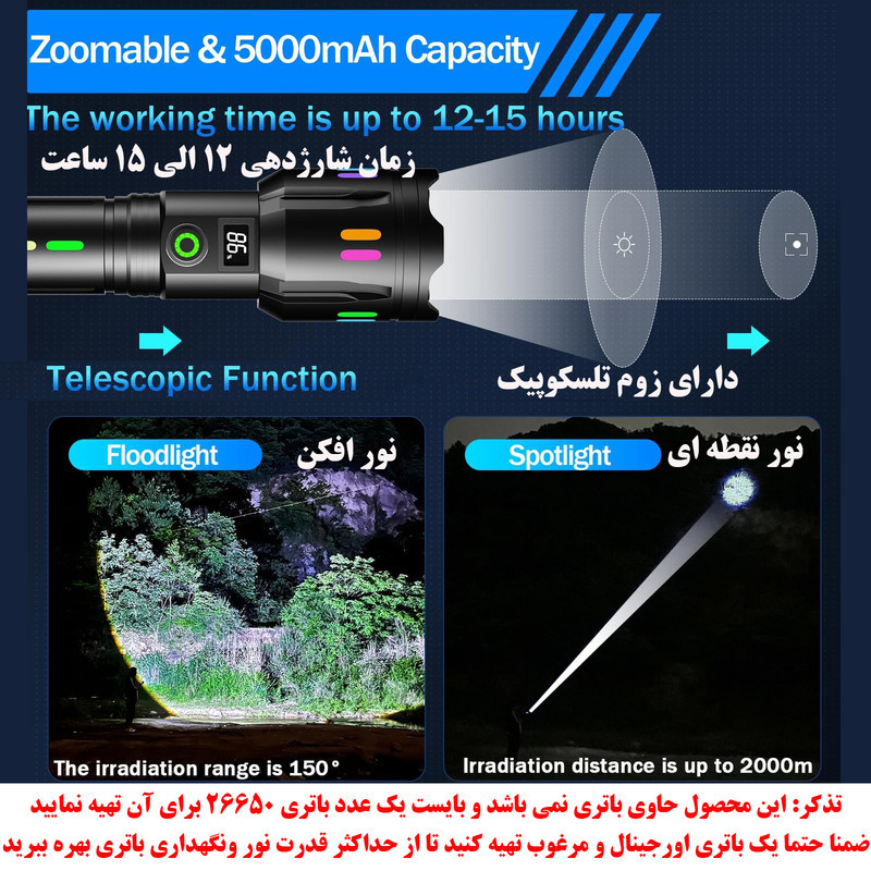 چراغ قوه دستی مدل فلورسنت