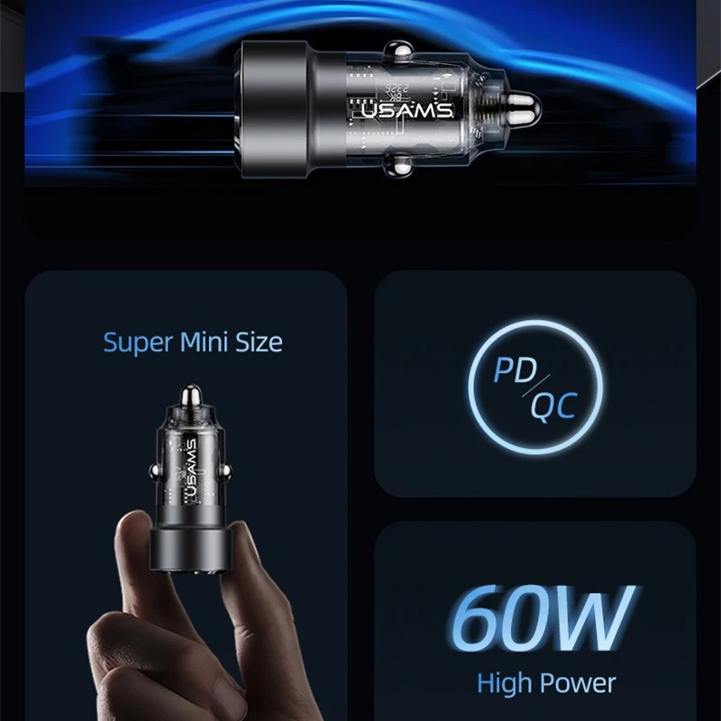 شارژر فندکی 60 وات یوسمز مدل US-CC208 C39