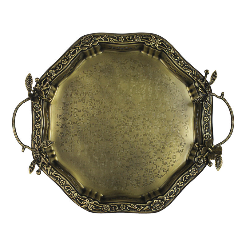 سینی دسته دار سالینو مدل پروانه  کد 6025 سایز 41x34 سانتی متر