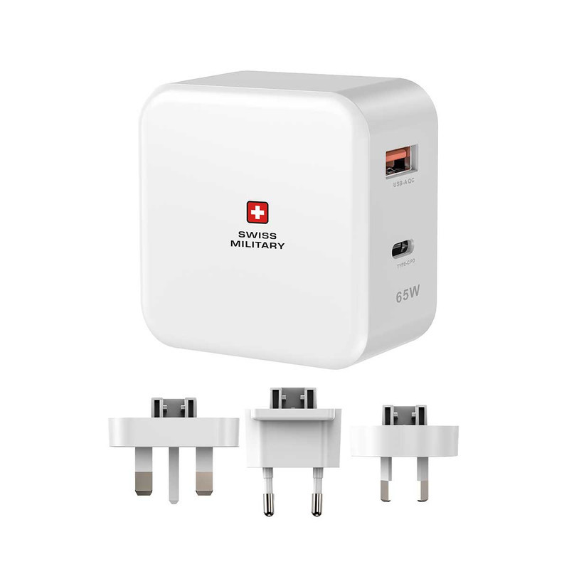 آداپتور شارژر 65 وات سوییس میلیتری مدل Power Station به همراه مبدل برق