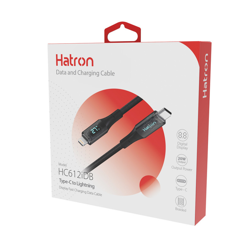 کابل تبدیل USB-C به لایتنینگ هترون مدل HC612IDB طول 1 متر
