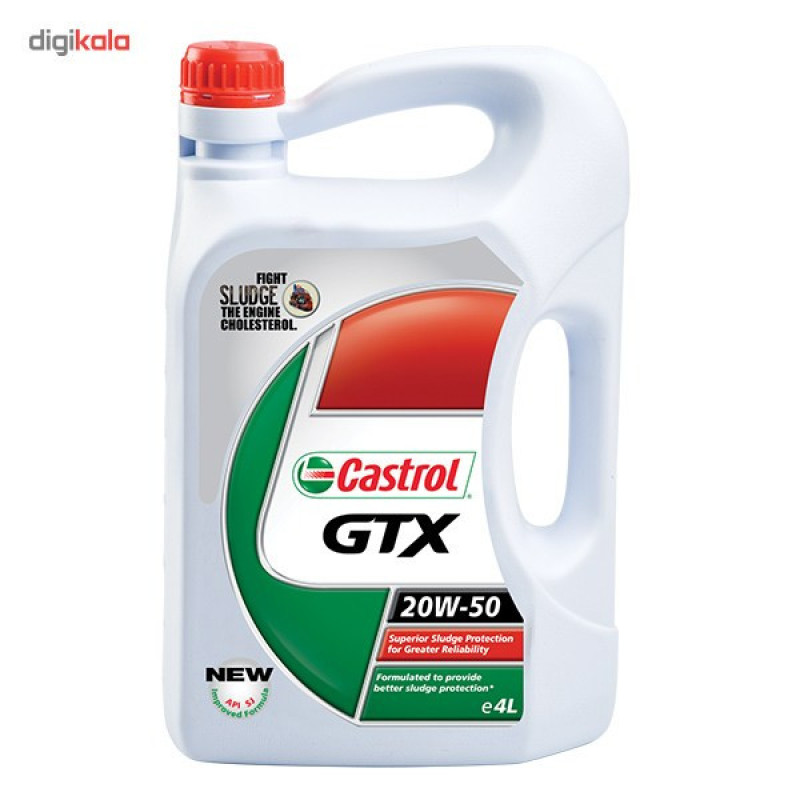 روغن موتور خودرو کاسترول مدل GTX 4L 20W50 SJ حجم 4 لیتر