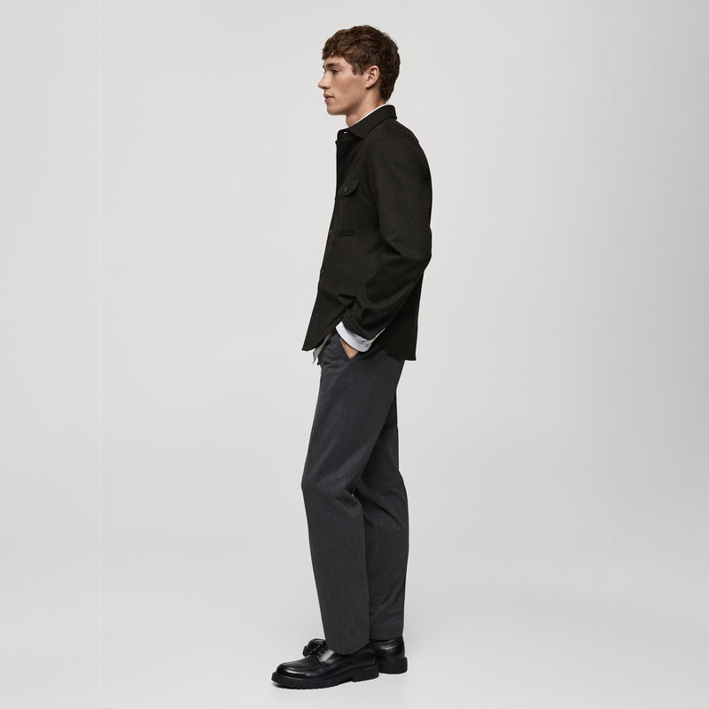 پیراهن مردانه آستین بلند مانگو مدل REGULAR FIT FLANNEL