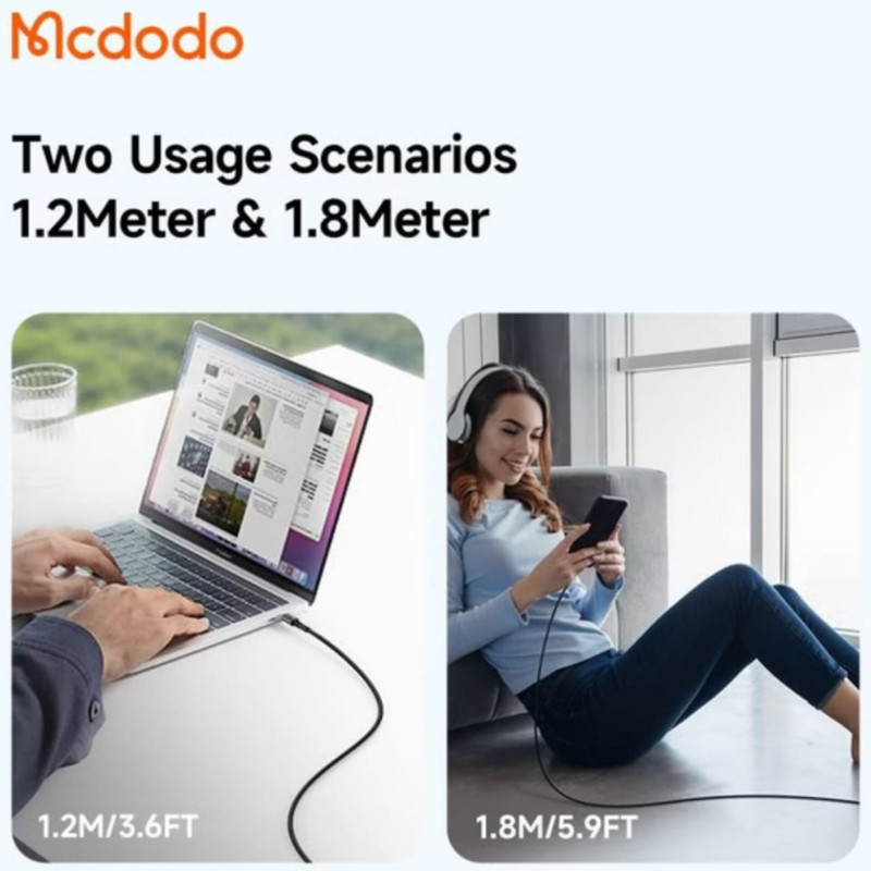 کابل تبدیل usb-c به لایتنینگ مک دودو مدل ca-285 36w طول 1.2 متر