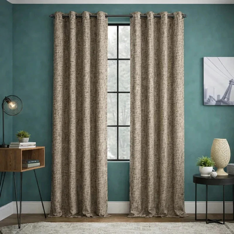 پرده تیکو دکو مدل ابریشم اسلب نویزی سایز 280 × 140 سانتی‌متر مجموعه 2 عددی