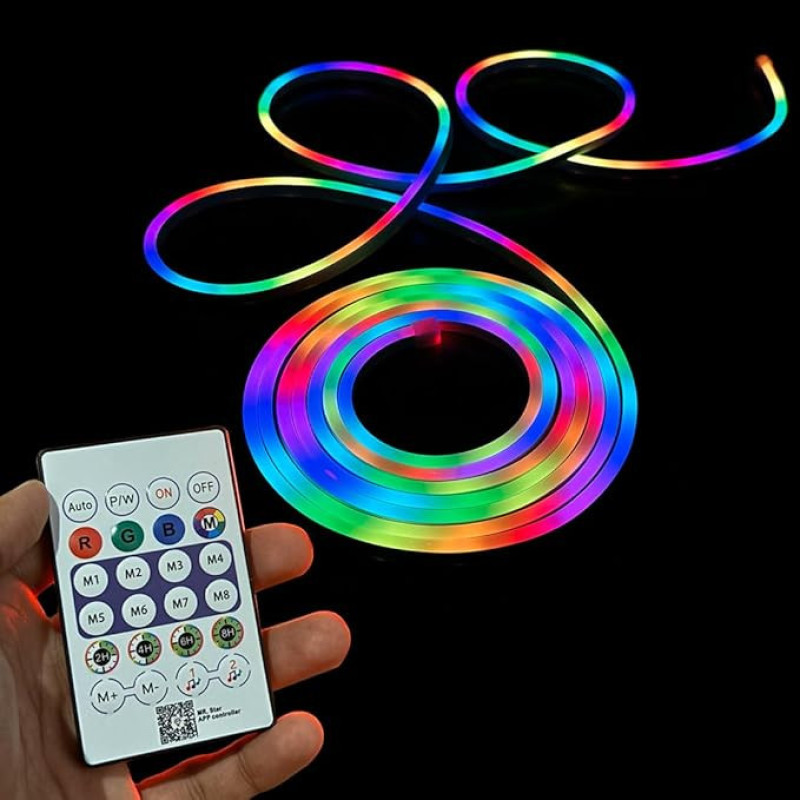 ریسه نئون فلکسی مدل LED-NEON-RGB-IC برنامه پذیر 5 متری
