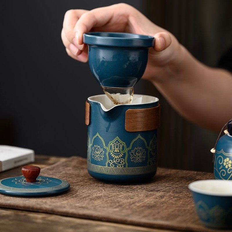 سرویس چای خوری 8 پارچه 3 نفره اشن مدل Herbal Tea طرح سنتی
