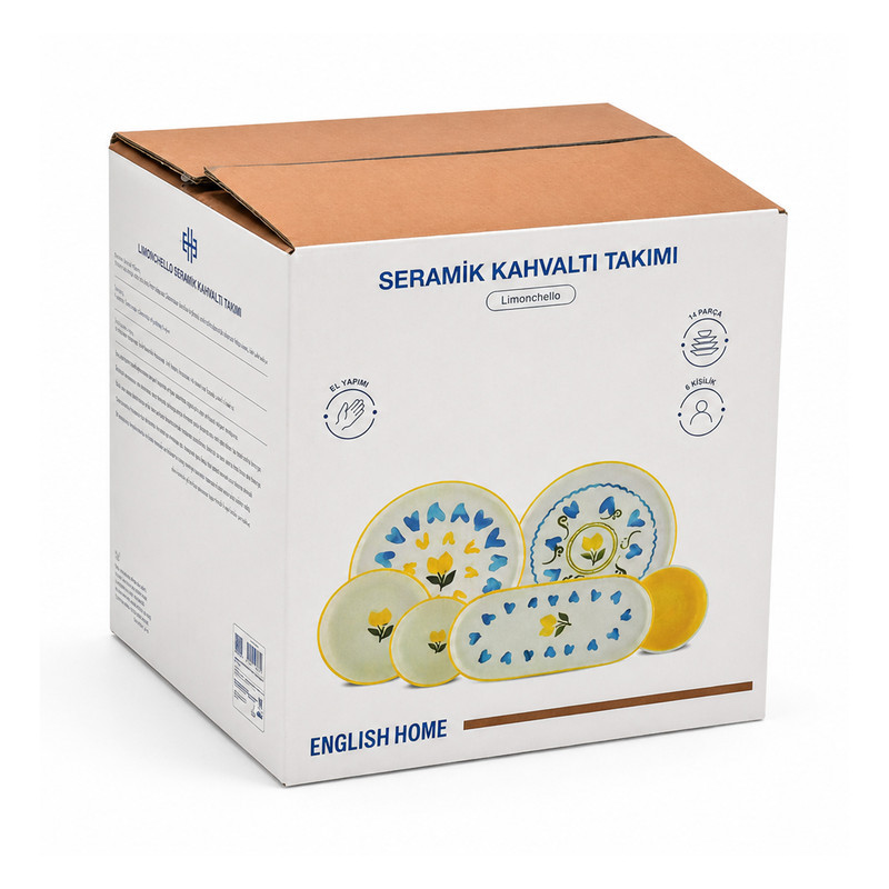 سرویس صبحانه‌خوری سرامیکی چینی 14 پارچه 6 نفره انگلیش هوم مدل Chello