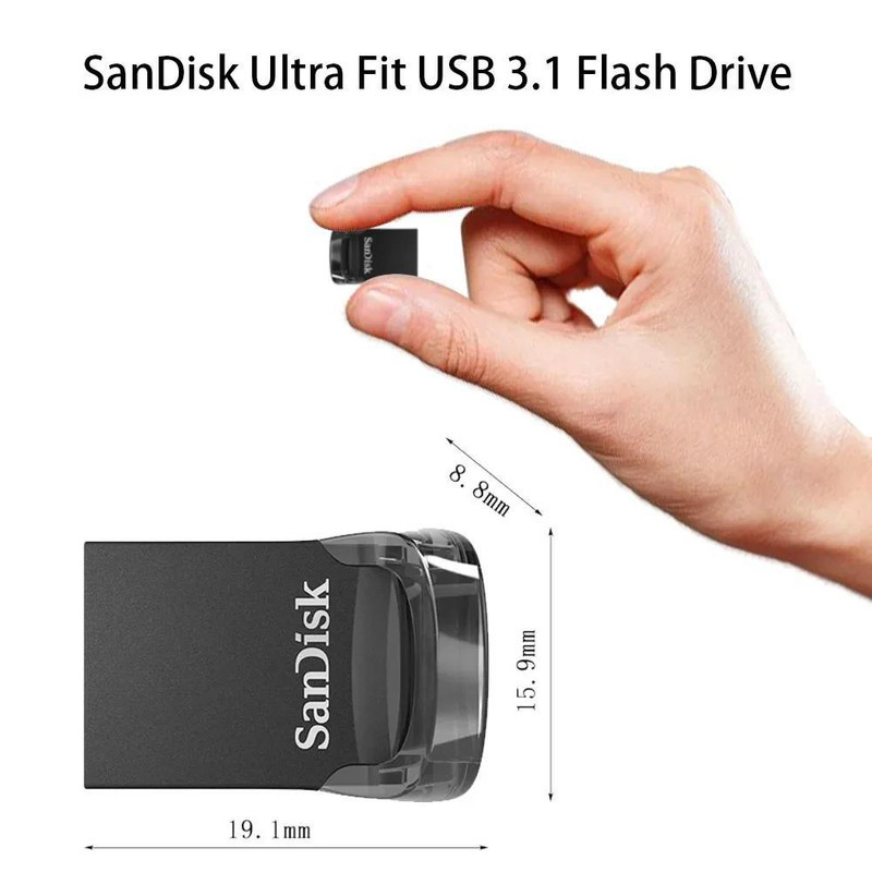 فلش مموری سن دیسک Ultra Fit CZ430 ظرفیت 256 گیگابایت، رابط USB 3.1 با سرعت خواندن 130 مگابایت بر ثانیه، طراحی فوق کوچک، نرم‌افزار امنیتی SanDisk SecureAccess و بازیابی فایل RESCUEPRO Deluxe، مناسب ضبط خودرو و تلویزیون