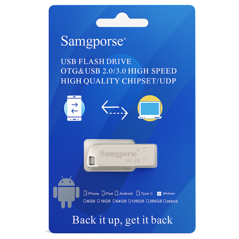 فلش مموری سمگپرس مدل UDP Plus ظرفیت 64 گیگابایت با رابط USB 3.0، USB 2.0
