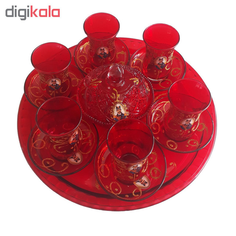 سرویس چای خوری 15 پارچه طرح شاه عباسی کد 1311