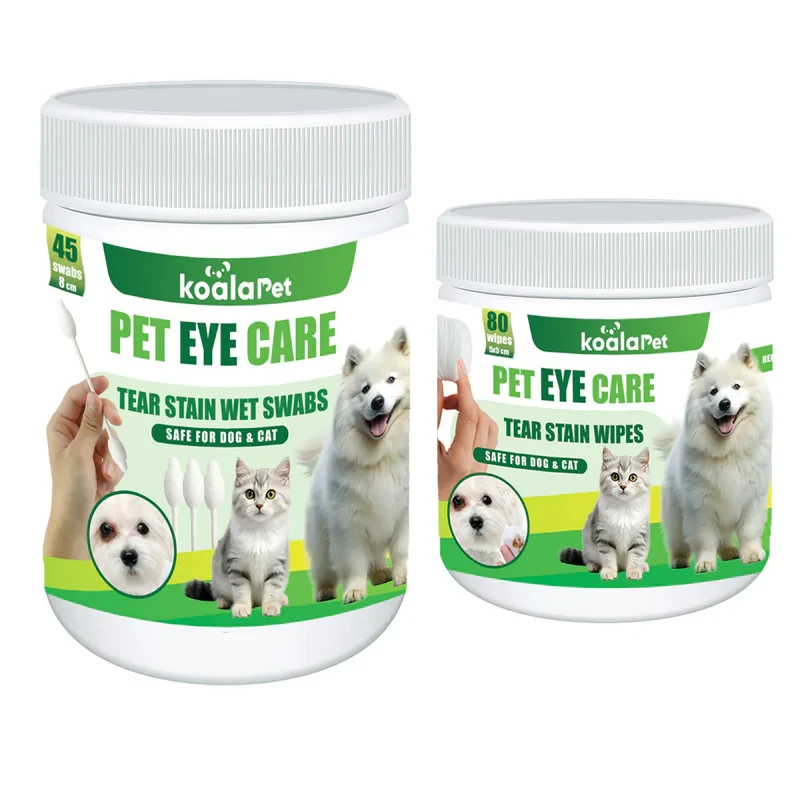 دستمال مرطوب و سواب مرطوب سگ و گربه مخصوص اطراف چشم کوالاپت مدل EYE02 بسته دو عددی
