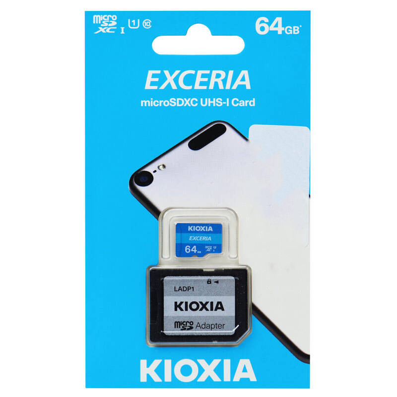 کارت حافظه‌ microSDHC کیوکسیا مدل Exceria کلاس 10 استاندارد UHS-I U1 سرعت 100MBps ظرفیت 64 گیگابایت به همراه آداپتور SD