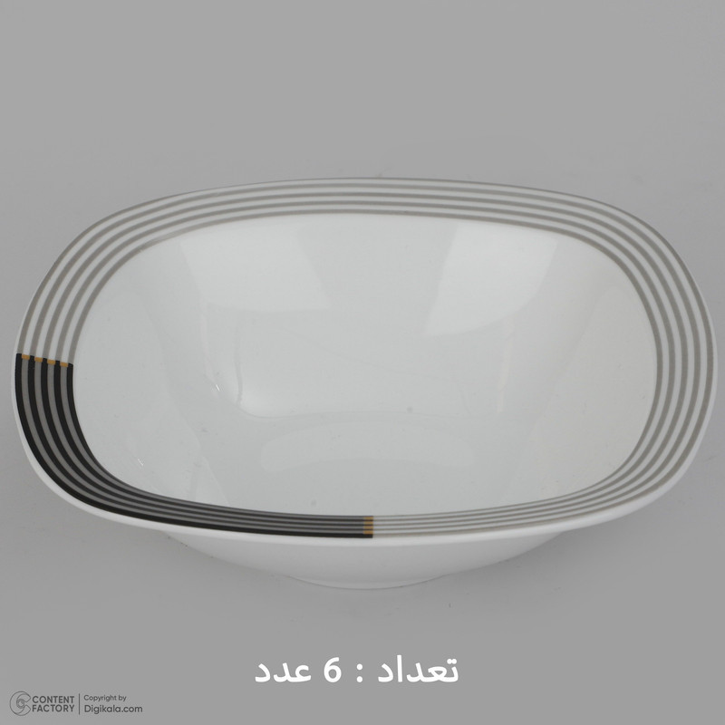 سرویس غذاخوری 27 پارچه 6 نفر چینی زرین ایران مدل وگاس اوریت سری کواترو درجه عالی