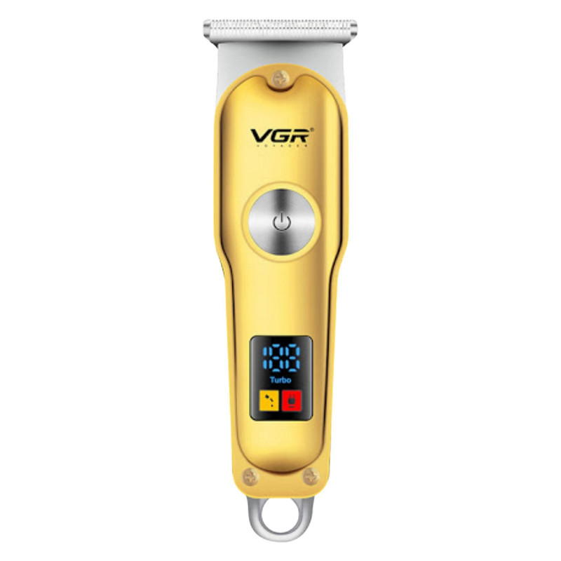 ماشین اصلاح موی سر و صورت وی جی ار مدل V-290 با تیغه استیل ضد زنگ، نمایشگر دیجیتال، قابلیت دو سرعته، منبع تغذیه برق و شارژ، سه شانه اصلاح 1 تا 3 میلی‌متر، مدت زمان استفاده 120 دقیقه و شارژ 90 دقیقه